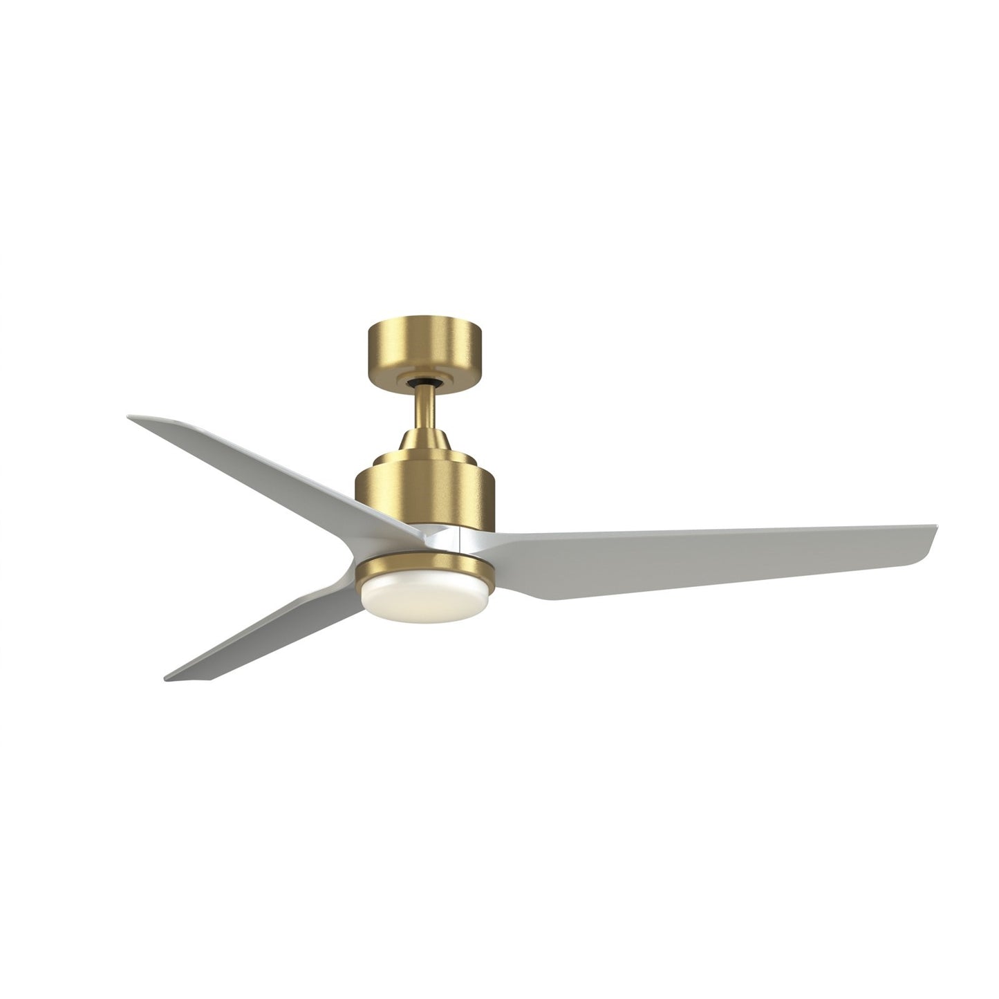 Fanimation TriAire Custom 52in 1-Light Smart Ceiling Fan | Brushed Satin Brass and Silver Composite Blades | Covered Patio | Model FPD8514BS-52SLW-LK