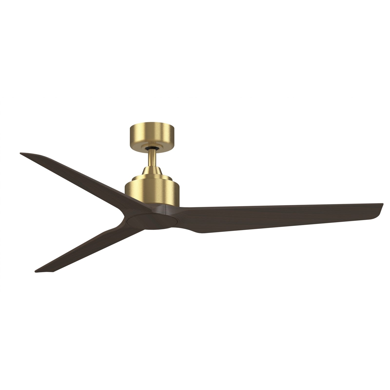 Fanimation TriAire Custom 60in 3-Blade Smart Ceiling Fan | Brushed Satin Brass and Dark Walnut Composite | Covered Patio | Model FPD8514BS-60DWAW