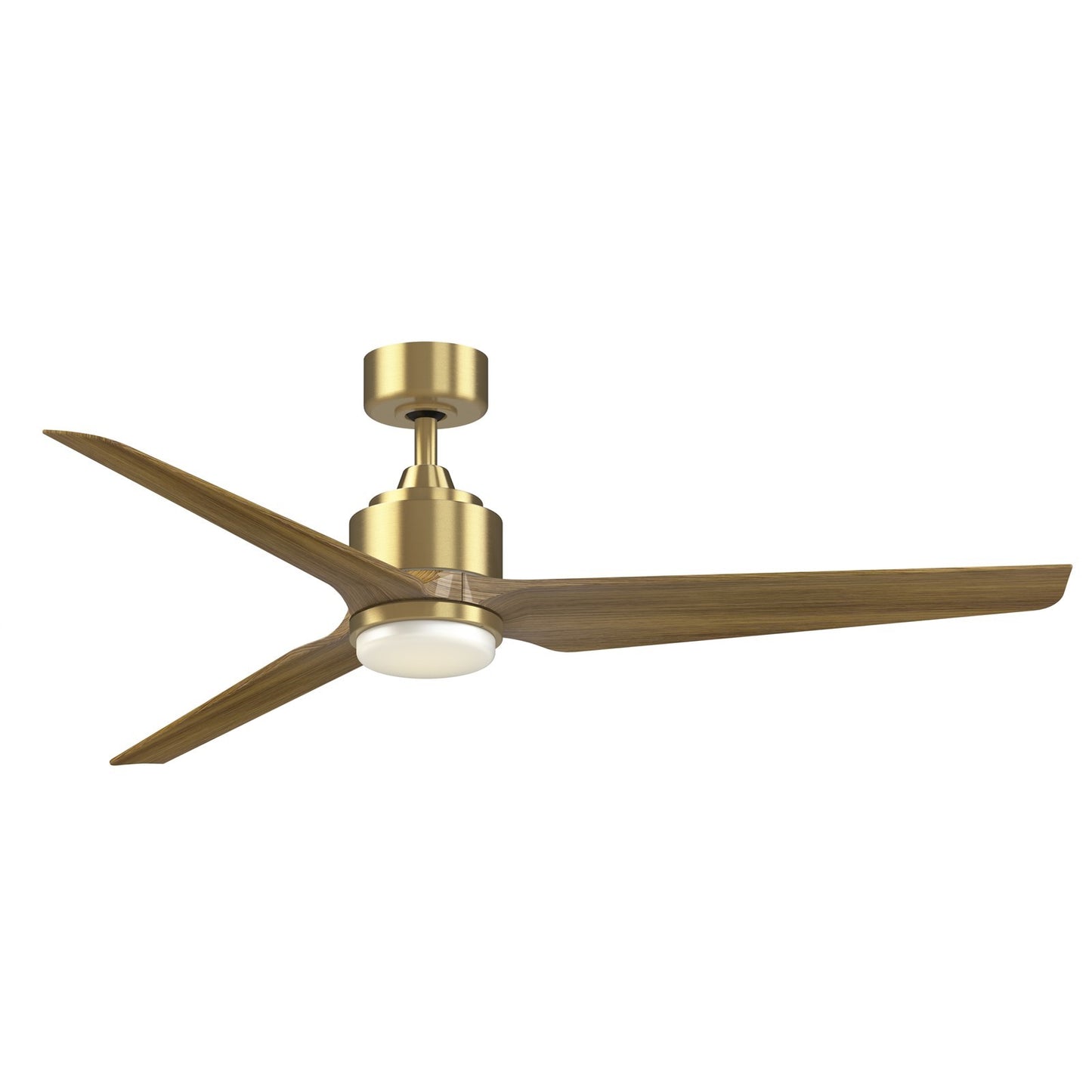 Fanimation TriAire Custom 60in 1-Light Smart Ceiling Fan | Modern Brushed Satin Brass and Opal Frosted Glass | Covered | Model FPD8514BS-60KW-LK