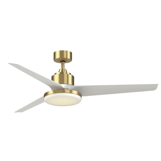 Fanimation TriAire Custom 60in 1-Light Smart Ceiling Fan | Modern Brushed Satin Brass and Opal Frosted Glass | Covered | Model FPD8514BS-60MWW-12LK