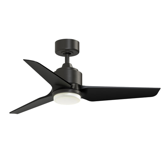 Fanimation TriAire Custom 44in 1-Light Ceiling Fan | Dark Bronze and Black Composite Blades | Indoor & Outdoor Wet Rated | Model FPD8514DZW-44BLW-LK