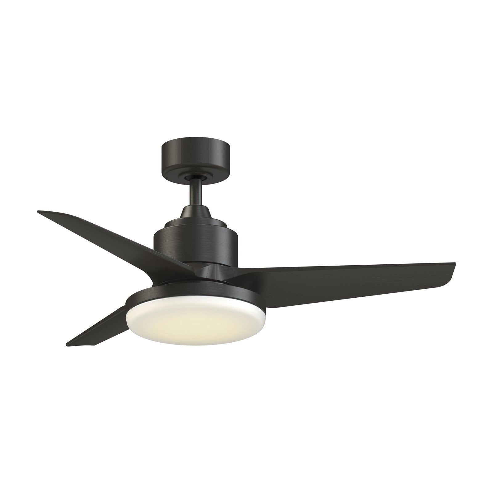 Fanimation TriAire Custom 44in 3-Blade Smart Ceiling Fan with 12in LED Light Kit | Dark Bronze Finish and Dark Bronze | Model FPD8514DZW-44DZW-12LK