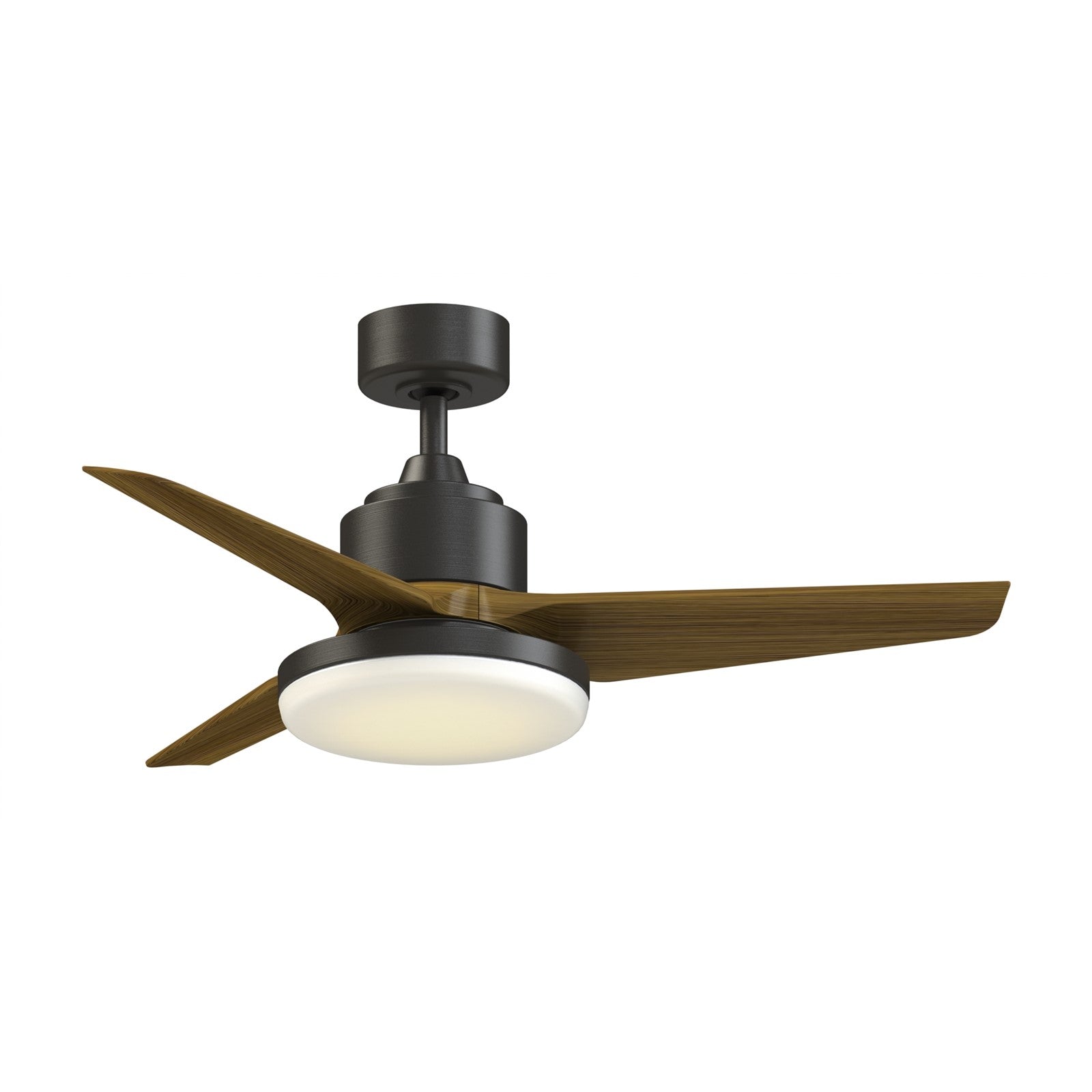 Fanimation TriAire Custom 44in 1-Light Ceiling Fan | Dark Bronze and Koa Composite Blades | Indoor & Outdoor Wet Rated | Model FPD8514DZW-44KW-12LK