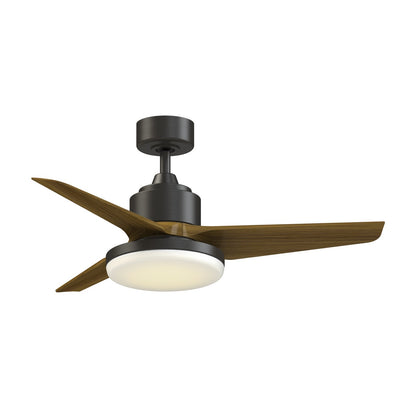 Fanimation TriAire Custom 44in 1-Light Ceiling Fan | Dark Bronze and Koa Composite Blades | Indoor & Outdoor Wet Rated | Model FPD8514DZW-44KW-12LK