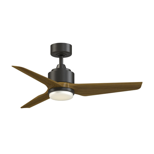 Fanimation TriAire Custom 44in 1-Light Ceiling Fan | Dark Bronze and Koa Composite Blades | Indoor & Outdoor Wet Rated | Model FPD8514DZW-44KW-LK