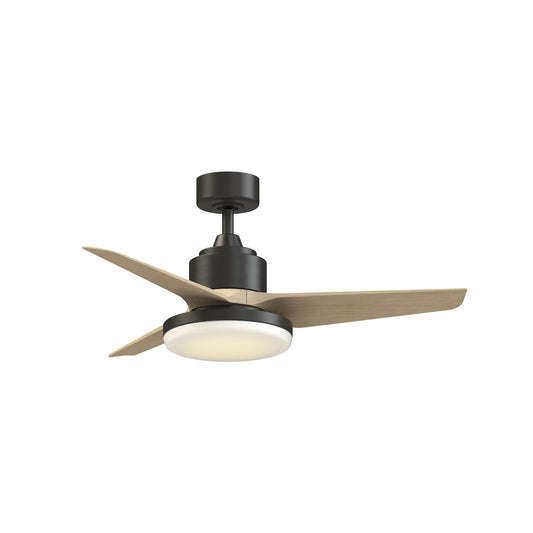 Fanimation TriAire Custom 44in 1-Light Ceiling Fan | Dark Bronze and Natural Composite Blades | Indoor & Outdoor Wet | Model FPD8514DZW-44NW-12LK