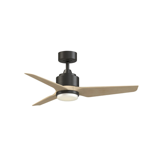 Fanimation TriAire Custom 44in 1-Light Ceiling Fan | Modern Dark Bronze and Natural Composite Blades | Covered Patio | Model FPD8514DZW-44NW-LK