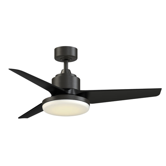 Fanimation TriAire Custom 48in 1-Light Ceiling Fan | Modern Dark Bronze and Black Composite Blades | Covered Patio | Model FPD8514DZW-48BLW-12LK
