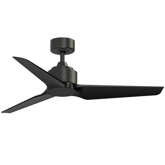 Fanimation TriAire Custom 48in 1-Light Ceiling Fan | Modern Dark Bronze and Black Composite Blades | Covered Patio | Model FPD8514DZW-48BLW-LK