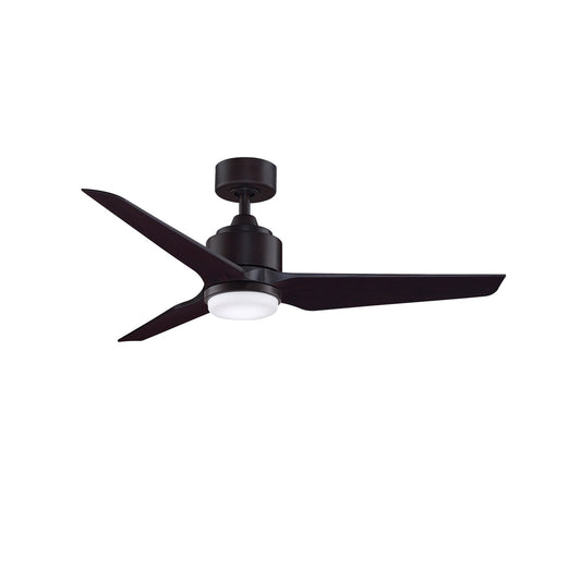 Fanimation TriAire Custom 48in 3-Blade Ceiling Fan with LED Light | Dark Bronze with Dark Walnut Composite Blades | Wet | Model FPD8514DZW-48DWAW-LK