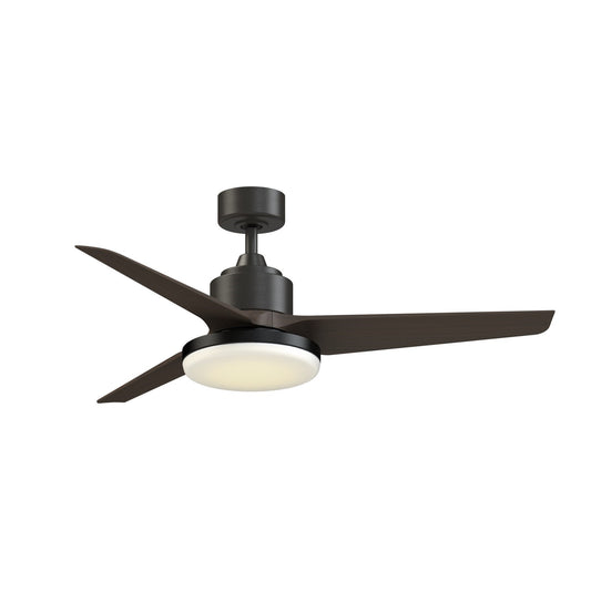 Fanimation TriAire Custom 52in 1-Light Ceiling Fan | Modern Dark Bronze and Dark Walnut Composite Blades | Indoor | Model FPD8514DZW-52DWAW-12LK