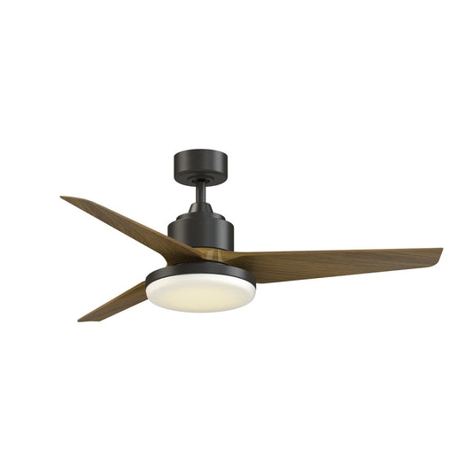 Fanimation TriAire Custom 52in 1-Light Ceiling Fan | Modern Dark Bronze and Opal Frosted Glass | Covered Patio & Living | Model FPD8514DZW-52KW-12LK