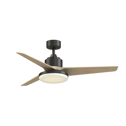 Fanimation TriAire Custom 52in 1-Light Ceiling Fan | Modern Dark Bronze and Opal Frosted Glass | Covered Patio & Living | Model FPD8514DZW-52NW-12LK