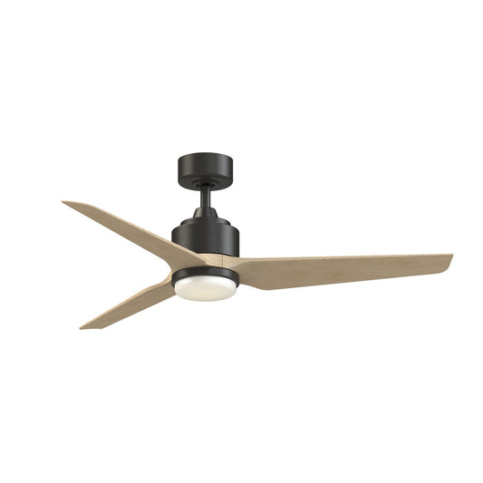 Fanimation TriAire Custom 52in 1-Light Smart Ceiling Fan | Dark Bronze and Natural Composite | Covered Patio & Pergola | Model FPD8514DZW-52NW-LK