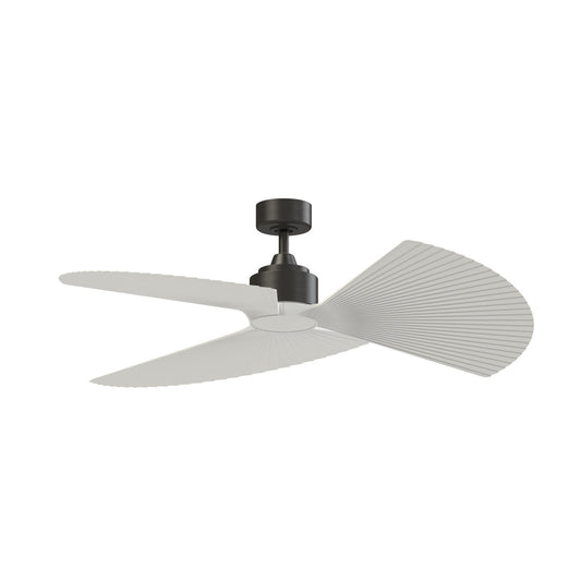 Fanimation TriAire Custom 52in 3-Blade Wet Rated Smart Ceiling Fan | Dark Bronze and Matte White Pleated Composite Blades | Model FPD8514DZW-52PMWW