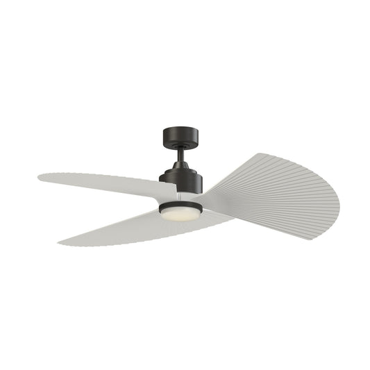 Fanimation TriAire Custom 52in 3-Blade Wet Rated Smart Ceiling Fan with LED Light Kit | Dark Bronze and Matte White | Model FPD8514DZW-52PMWW-LK