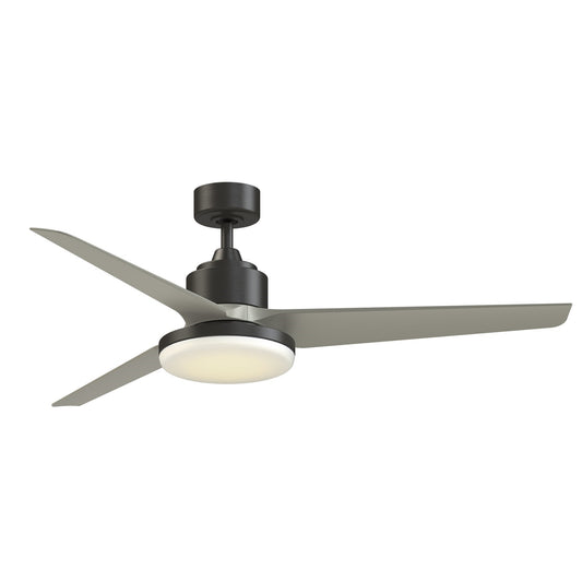 Fanimation TriAire Custom 60in 1-Light Ceiling Fan | Dark Bronze and Brushed Nickel Opal Frosted | Covered Patio | Model FPD8514DZW-60BNW-12LK