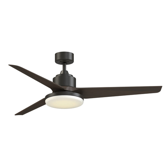 Fanimation TriAire Custom 60in 1-Light Ceiling Fan | Dark Bronze and Dark Walnut Opal Frosted | Covered Patio & Living | Model FPD8514DZW-60DWAW-12LK