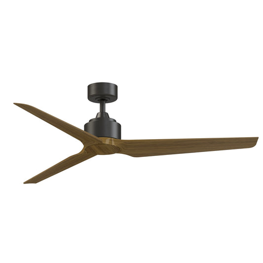 Fanimation TriAire Custom 60in 3-Blade Smart Ceiling Fan | Dark Bronze and Koa Composite | Patio & Living Room | Model FPD8514DZW-60KW