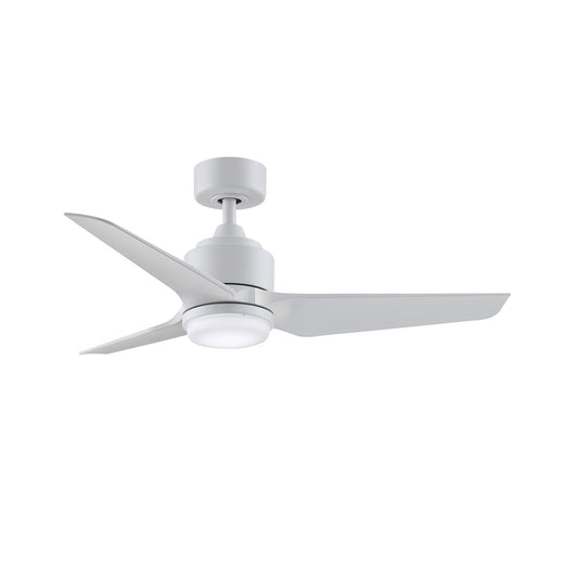 Fanimation TriAire Custom 48in 3-Blade Wet Rated Smart Ceiling Fan with LED Light Kit | Marine Grade Matte White and | Model FPD8514MWM-48MWW-LK