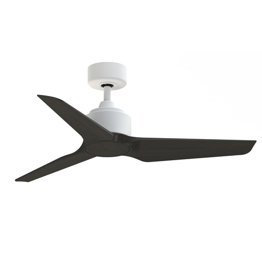 Fanimation TriAire Custom 44in 3-Blade Smart Ceiling Fan | Matte White and Dark Walnut Composite | Indoor & Outdoor Wet | Model FPD8514MWW-44DWAW