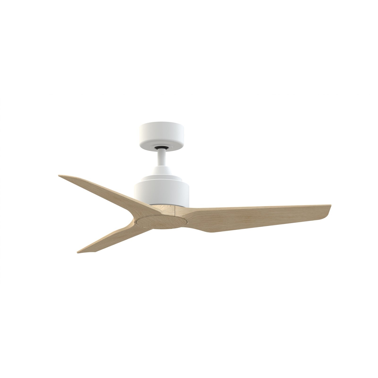 Fanimation TriAire Custom 44in Smart Ceiling Fan (No Light) | Modern Matte White and Natural Composite Blades | Patio | Model FPD8514MWW-44NW