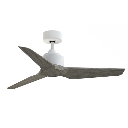 Fanimation TriAire Custom 44in Smart Ceiling Fan | Matte White and Weathered Wood Composite Blades | Porch & Patio | Model FPD8514MWW-44WEW