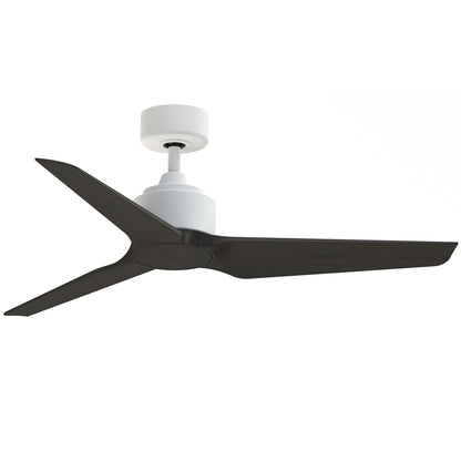 Fanimation TriAire Custom 48in 3-Blade Smart Ceiling Fan | Matte White and Dark Walnut Composite | Indoor & Outdoor Wet | Model FPD8514MWW-48DWAW