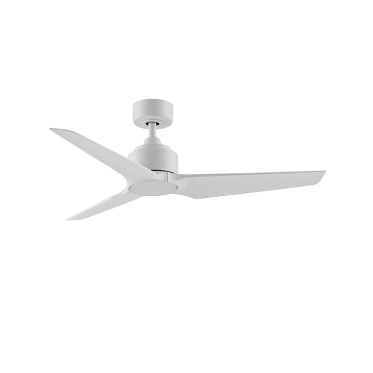 Fanimation TriAire Custom 48in 3-Blade Smart Ceiling Fan | Matte White and Matte White Composite | Indoor & Outdoor Wet | Model FPD8514MWW-48MWW