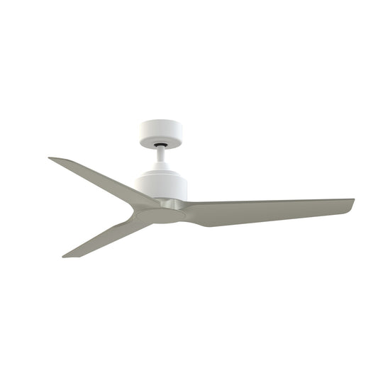 Fanimation TriAire Custom 52in 3-Blade Wet Rated Smart Ceiling Fan | Matte White and Brushed Nickel Composite | Indoor | Model FPD8514MWW-52BNW