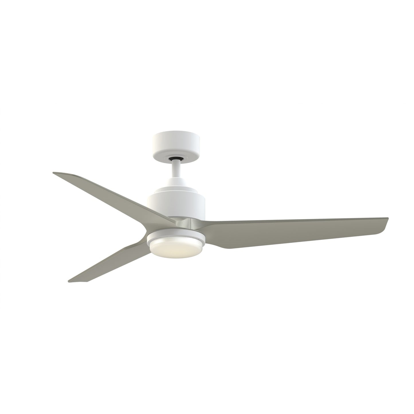 Fanimation TriAire Custom 52in 1-Light Ceiling Fan | Modern Matte White and Brushed Nickel Composite | Indoor & Outdoor | Model FPD8514MWW-52BNW-LK