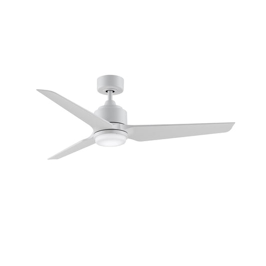 Fanimation TriAire Custom 52in 3-Blade Smart Ceiling Fan with LED Light Kit | Matte White and Opal Frosted Glass | Indoor | Model FPD8514MWW-52MWW-LK