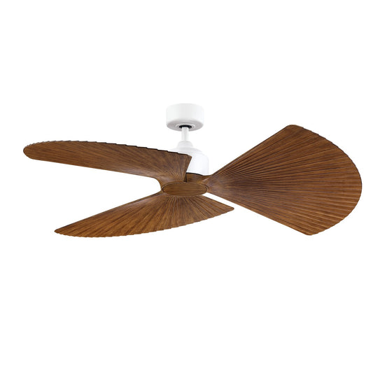Fanimation TriAire Custom 52in 3-Blade Smart Ceiling Fan | Matte White and Koa Composite | Indoor & Outdoor Wet Rated | Model FPD8514MWW-52PKW