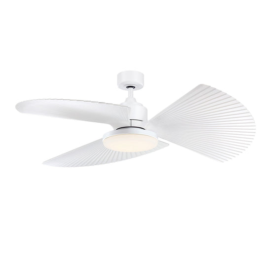 Fanimation TriAire Custom 52in 1-Light Ceiling Fan | Modern Matte White and Opal Frosted Glass | Living Room & Covered | Model FPD8514MWW-52PMWW-12LK