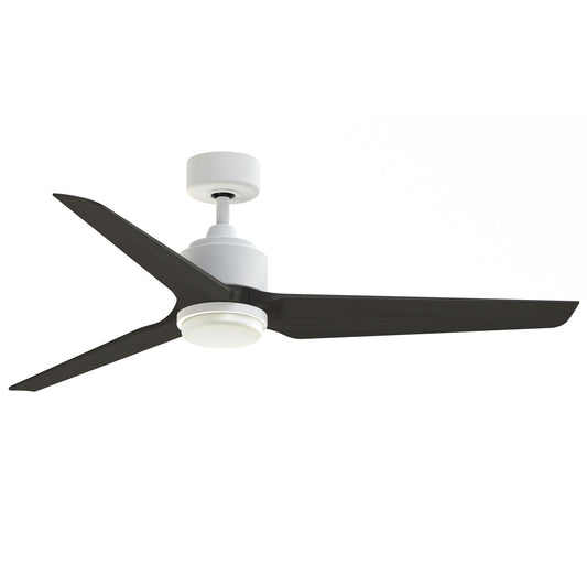 Fanimation TriAire Custom 56in 3-Blade Ceiling Fan with LED | Matte White and Dark Walnut Composite | Living Room | Model FPD8514MWW-56DWAW-LK