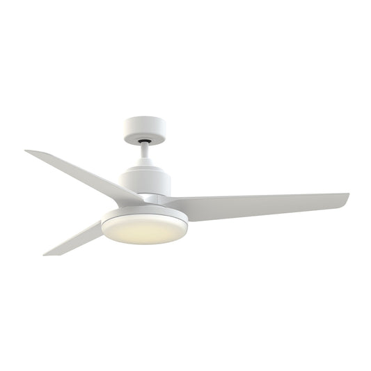 Fanimation TriAire Custom 56in 1-Light Smart Ceiling Fan | Matte White and Opal Frosted Glass | Patio & Porch | Model FPD8514MWW-56MWW-12LK