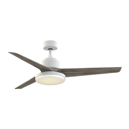 Fanimation TriAire Custom 56in 3-Blade Smart Ceiling Fan with 12in LED Light Kit | Matte White and Weathered Wood | Model FPD8514MWW-56WEW-12LK