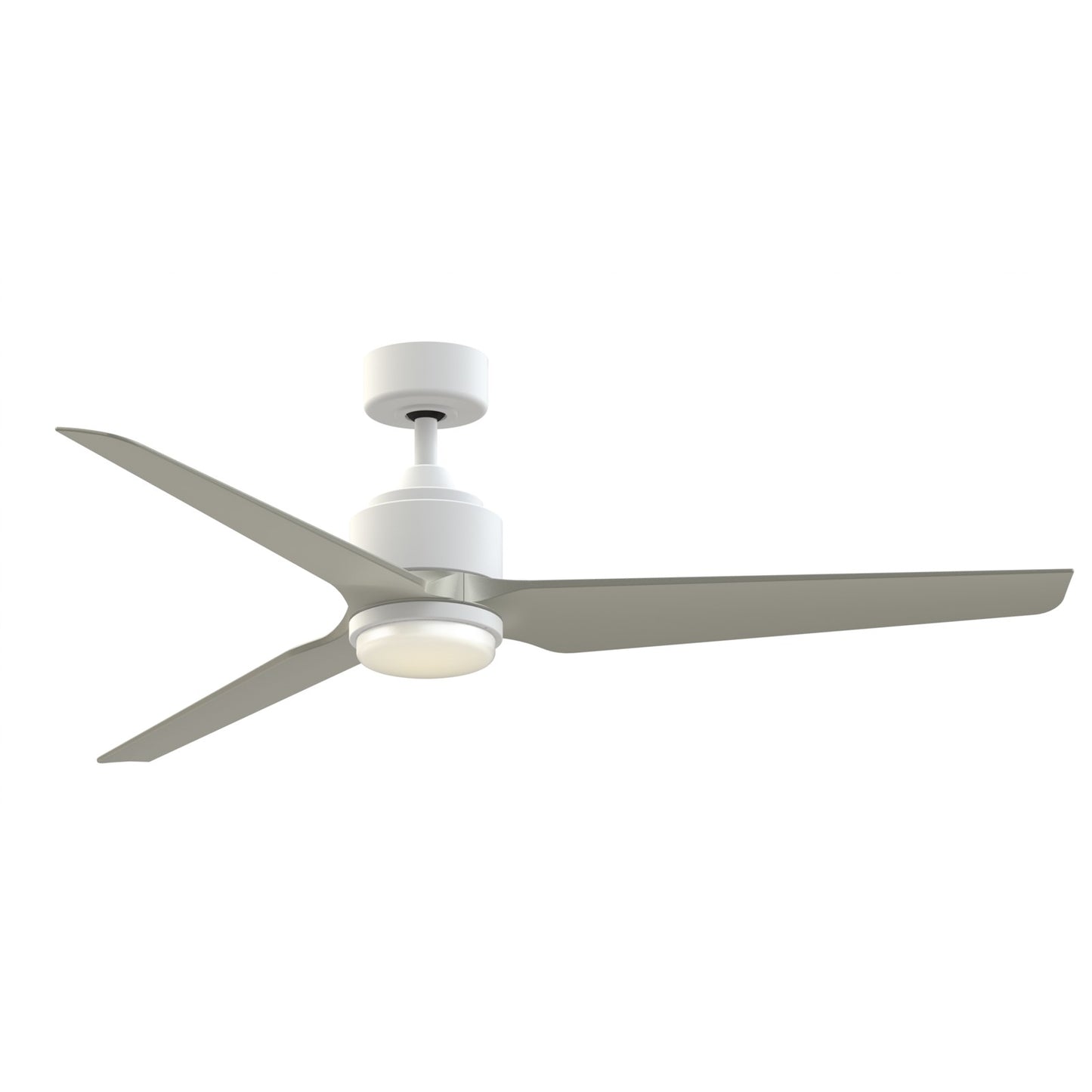 Fanimation TriAire Custom 60in 1-Light Smart Ceiling Fan | Modern Matte White and Brushed Nickel Composite Blades | Model FPD8514MWW-60BNW-LK