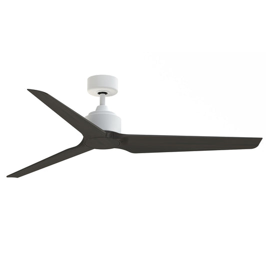 Fanimation TriAire Custom 60in Smart Ceiling Fan | Modern Matte White and Dark Walnut Composite Blades | Indoor/Outdoor Wet | Model FPD8514MWW-60DWAW