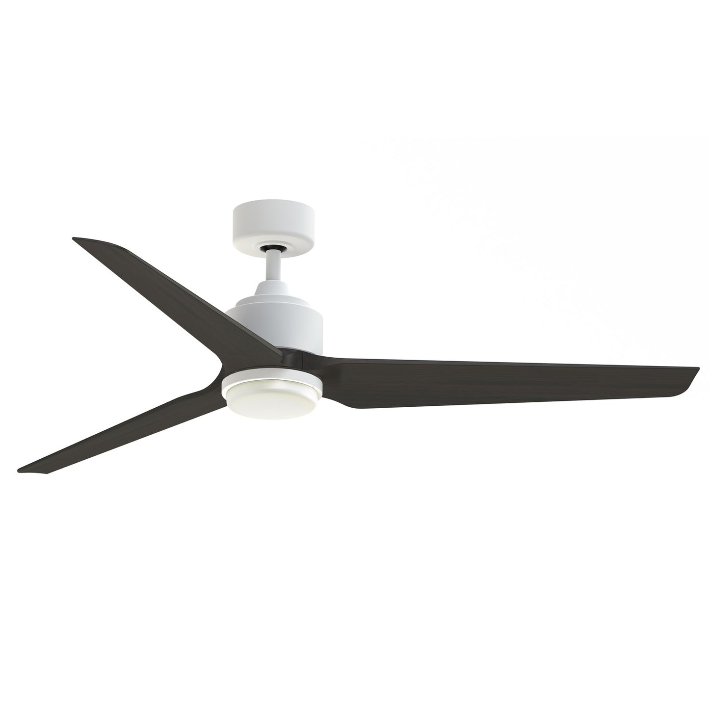 Fanimation TriAire Custom 60in 1-Light Ceiling Fan | Matte White and Dark Walnut Composite Blades | Indoor & Outdoor Wet | Model FPD8514MWW-60DWAW-LK