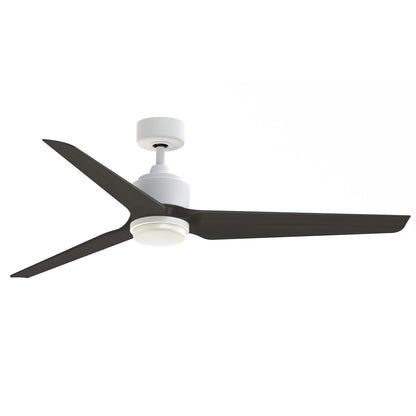 Fanimation TriAire Custom 60in 1-Light Ceiling Fan | Matte White and Dark Walnut Composite Blades | Indoor & Outdoor Wet | Model FPD8514MWW-60DWAW-LK