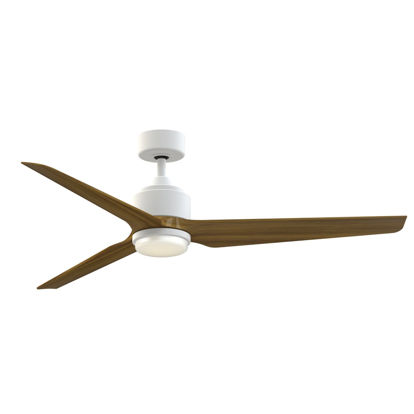 Fanimation TriAire Custom 60in 1-Light Ceiling Fan | Matte White and Koa Composite Blades | Indoor & Outdoor Wet Rated | Model FPD8514MWW-60KW-LK