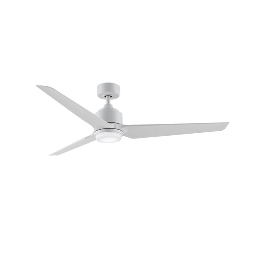 Fanimation TriAire Custom 60in 3-Blade Smart Ceiling Fan | Modern Matte White and Opal Frosted Glass | Covered Patio | Model FPD8514MWW-60MWW-LK