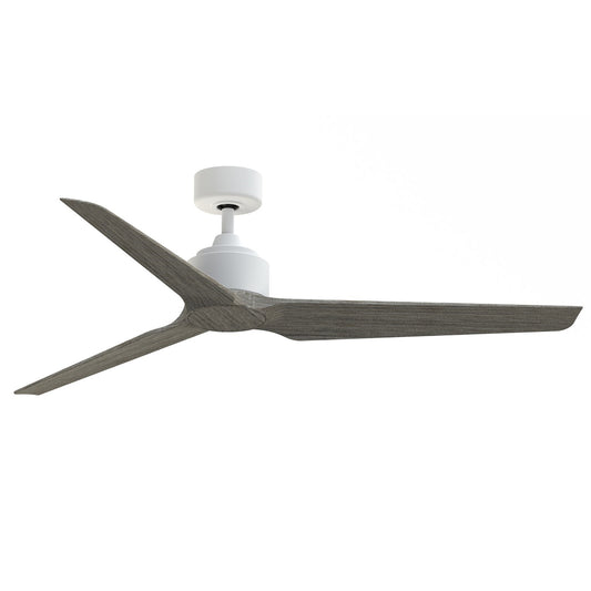 Fanimation TriAire Custom 60in 3-Blade Smart Ceiling Fan | Modern Matte White and Weathered Wood Composite | Covered Patio | Model FPD8514MWW-60WEW