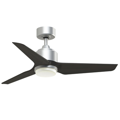 Fanimation TriAire Custom 44in 1-Light Smart Ceiling Fan | Silver and Dark Walnut Composite Blades | Indoor & Outdoor | Model FPD8514SLW-44DWAW-LK