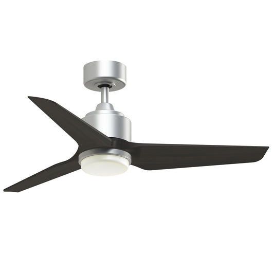 Fanimation TriAire Custom 44in 1-Light Smart Ceiling Fan | Silver and Dark Walnut Composite Blades | Indoor & Outdoor | Model FPD8514SLW-44DWAW-LK