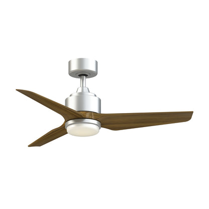 Fanimation TriAire Custom 44in 1-Light Smart Ceiling Fan | Silver and Koa Composite | Covered Patio & Living Room | Model FPD8514SLW-44KW-LK