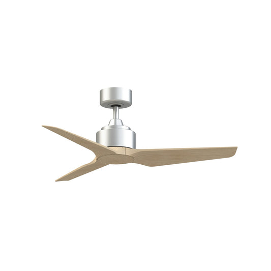 Fanimation TriAire Custom 44in Smart Ceiling Fan | Silver and Natural Composite | Covered Patio & Living Room | Model FPD8514SLW-44NW