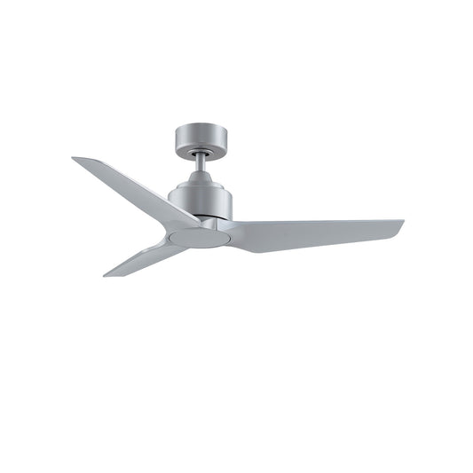 Fanimation TriAire Custom 44in Smart Ceiling Fan | Silver and Silver Composite | Covered Patio & Living Room | Model FPD8514SLW-44SLW