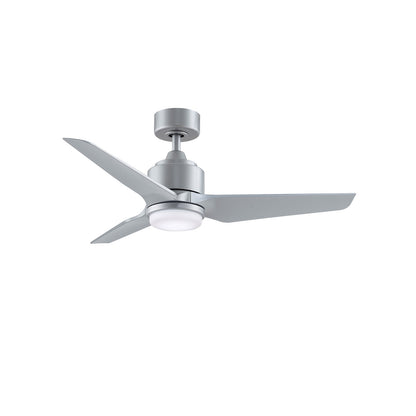 Fanimation TriAire Custom 44in 1-Light Smart Ceiling Fan | Silver and Silver Composite Blades | Indoor & Outdoor Wet | Model FPD8514SLW-44SLW-LK